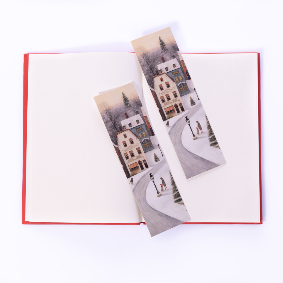 Winter houses and street themed bookmark set / 5 pcs - 1