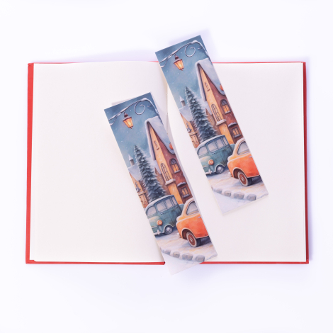 Street lamp and Winter themed bookmark set / 5 pcs - Bimotif
