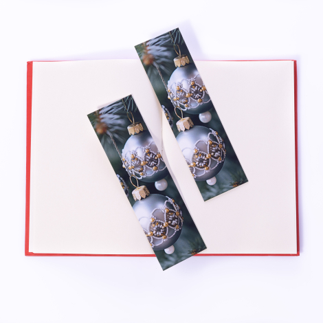 Silver coloured pine tree ornament themed bookmark set / 5 pcs - Bimotif