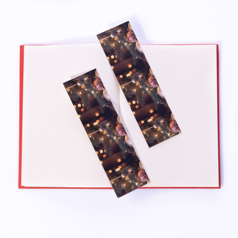 Illuminated pine tree ornament themed bookmark set / 5 pcs - Bimotif