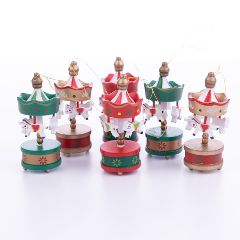 Christmas ornament carousel set, 8.5 cm, Assorted / 6 pcs - Bimotif