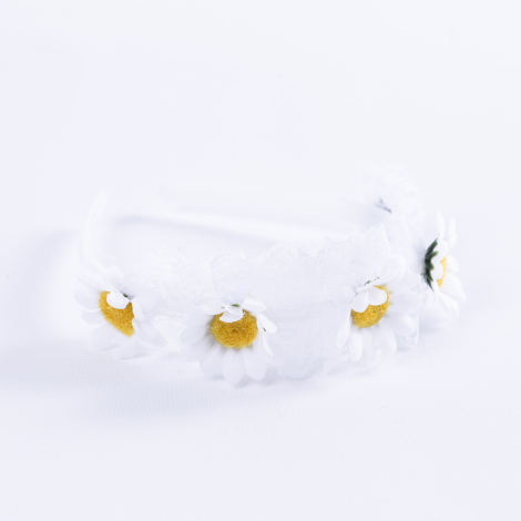 White crown with daisies / 1 piece - Bimotif