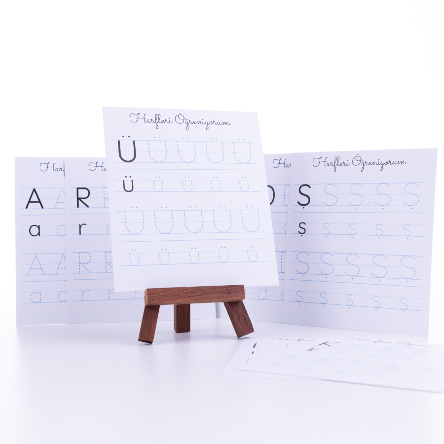 I learn letters study card set (all letters with exercises) / 1 piece - 1