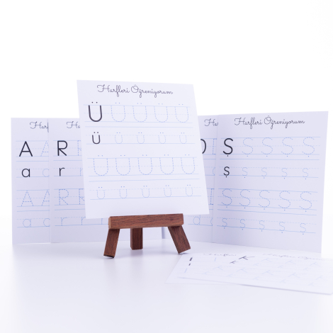 I learn letters study card set (all letters with exercises) / 5 pcs - Bimotif