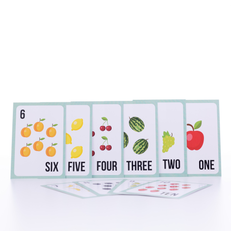 English 10 digit learning set with Colorful fruit / 5 pcs - Bimotif