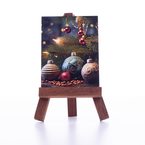 Christmas note and greeting card, Colorful ornamental balls 6.5 x 8.5 cm / 10 pcs - Bimotif