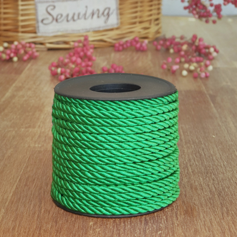 Grass green cord, 4 mm / 5 metres - Bimotif