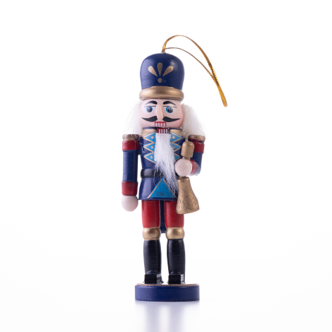 Christmas ornament Nutcracker, 13 cm, Navy Blue and Blue / 1 piece - Bimotif