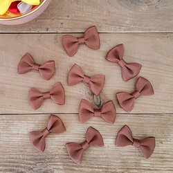 Brown grosgrain bow, 4 cm / 6 pcs - Bimotif