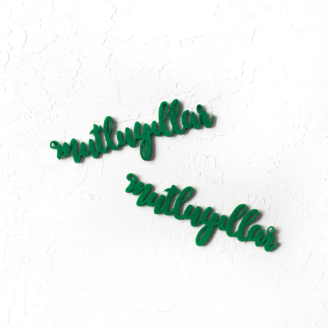 Felt happy new year, green / 4 pcs - Bimotif (1)