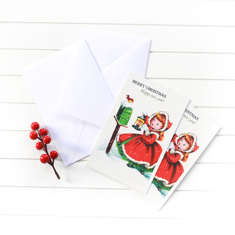 Christmas postcard-envelope set of 4, greeting mail - Bimotif (1)