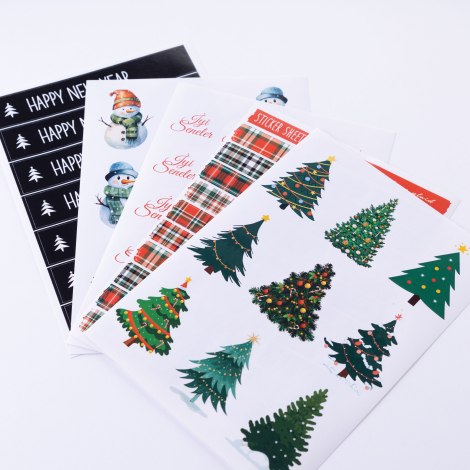 14 pcs mixed sticker christmas set / 1 piece - 4