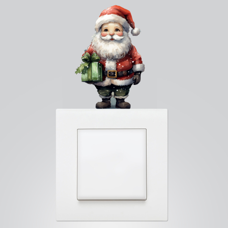 Christmas socket sticker 9x12 cm, Santa Claus / 15 pcs - Bimotif