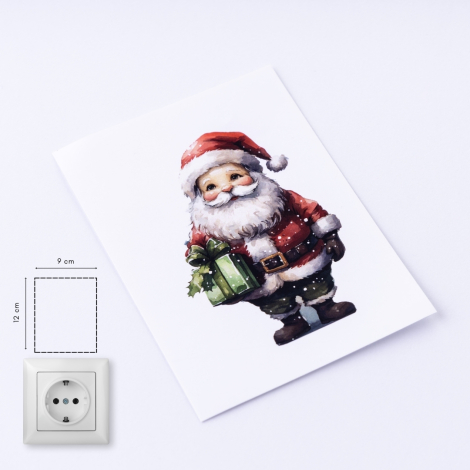 Christmas socket sticker 9x12 cm, Santa Claus / 15 pcs - Bimotif (1)