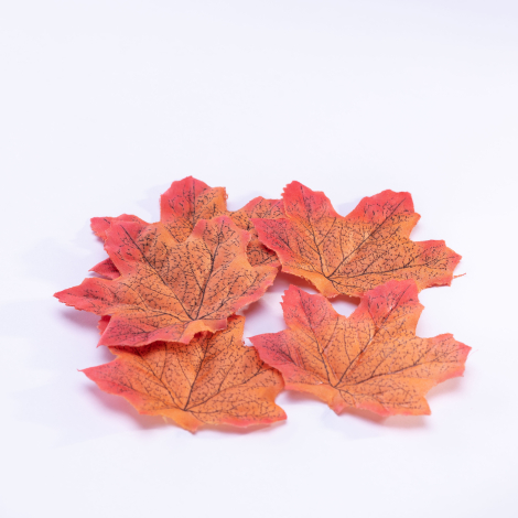 Artificial autumn leaves, red, 7.5x8 cm / 10 pcs - Bimotif