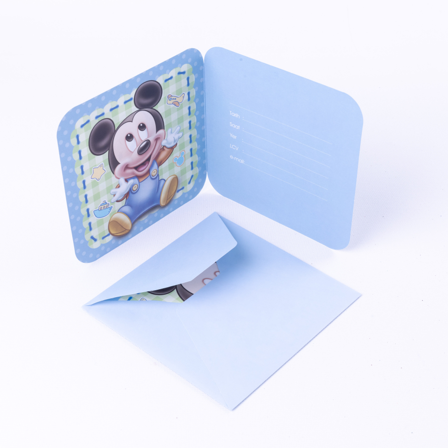 Birthday postcard envelope set of 2, blue / 5 pcs - 1