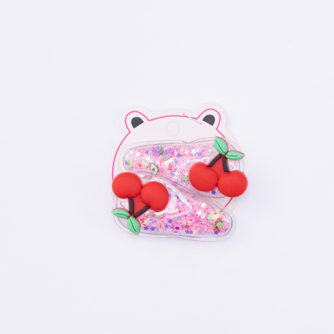 Cherry buckle with star glitter, Lilac / 2 pcs - Bimotif