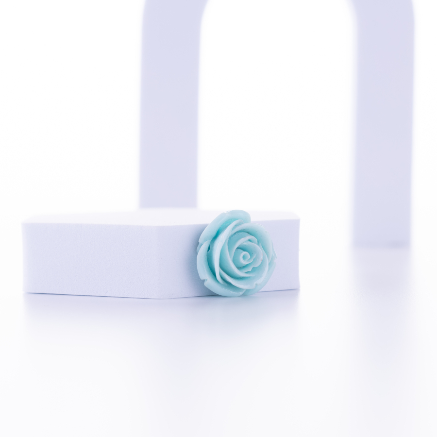 Baby blue decorative mini roses / 2 pcs - 1