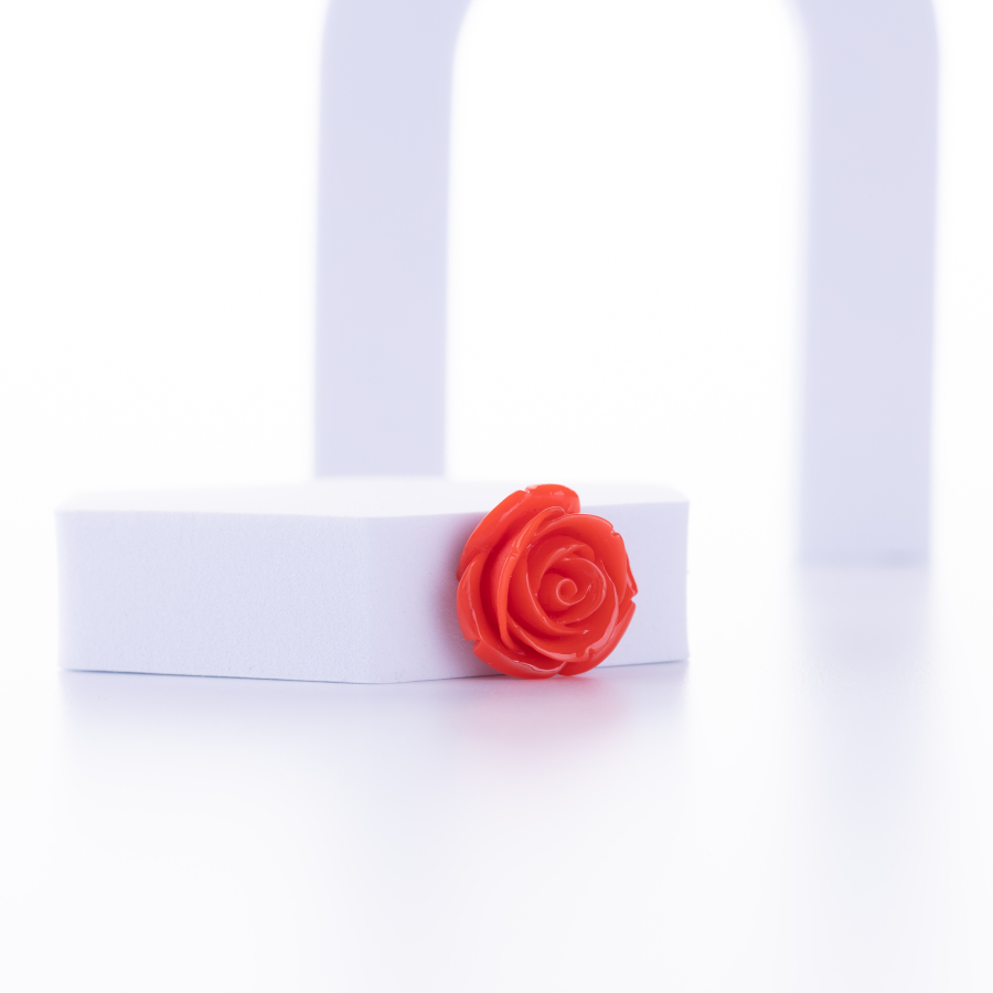 Red decorative mini roses / 8 pcs - 1