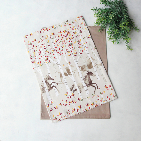 Horse patterned pillowcase set, 50x70 cm / cappuccino / 2 pcs - 2
