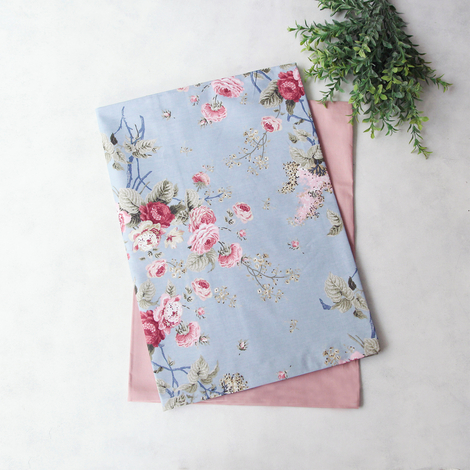 Rose patterned pillowcase set, 50x70 cm / blue / 2 pcs - 2