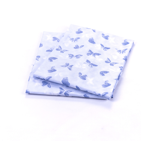 Butterfly patterned 2 pcs pillowcase, 50x70 cm / blue / 2 pcs - Bimotif (1)