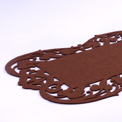 Brown felt placemat, flower - 27x44 cm / 2 pcs - Bimotif (1)