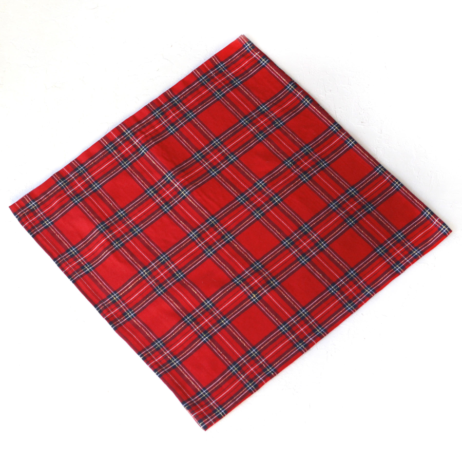 Glittered red plaid fabric chair cover, 47x47 cm / 2 pcs - 2