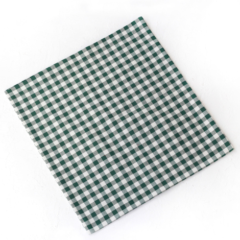 Green-White checked woven fabric chair cover, 47x47 cm / 2 pcs - Bimotif (1)