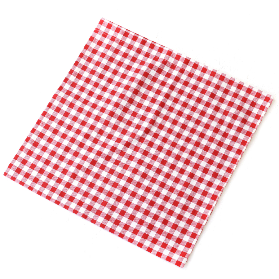 Red-White checked woven fabric chair cover, 47x47 cm / 2 pcs - 2