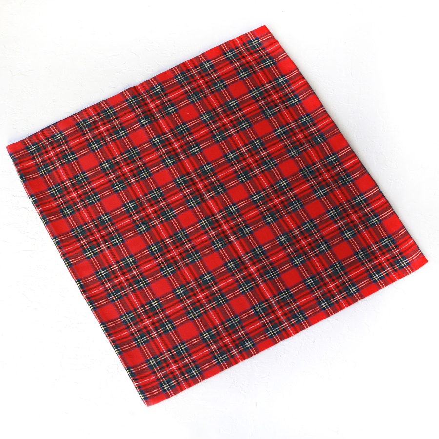 Red tartan woven fabric chair cover, 47x47 cm / 2 pcs - 2