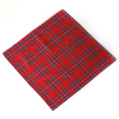 Glittered red plaid fabric chair cover, 47x47 cm / 6 pcs - 2