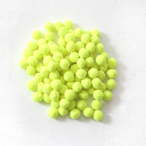 Plush pompom, 2.2 cm / 20 pcs / Neon Yellow - Bimotif