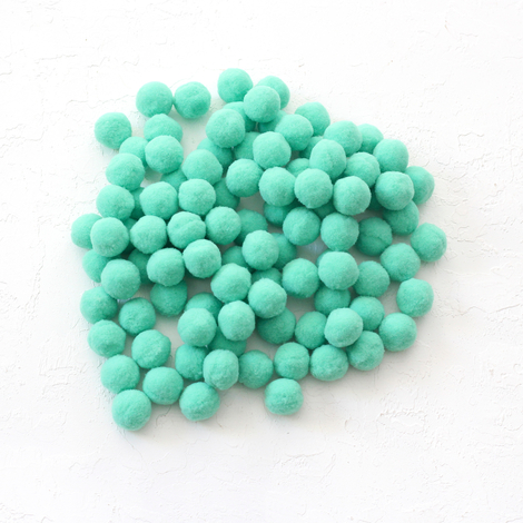 Plush pompom, 2.2 cm / 20 pcs / Mint Green - Bimotif