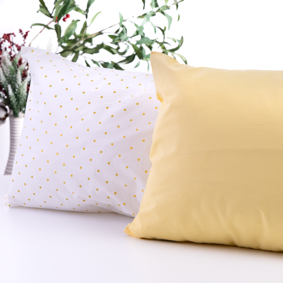 100% cotton baby duvet cover set, 100x150 cm / Yellow polka dots - 4