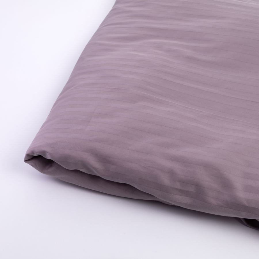 Double cotton sateen, Mink color, self-striped duvet cover set, 220x240 cm - 4
