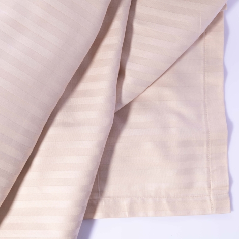 Double cotton sateen, cream, self-striped duvet cover, 220x240 cm - 4
