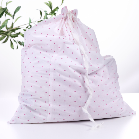 100% cotton baby duvet cover set, 100x150 cm / Fuchsia Polka Dots - 3