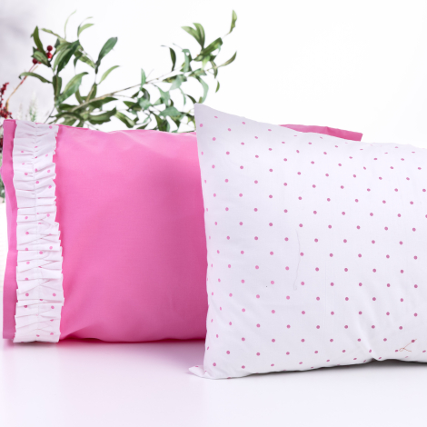 100% cotton baby duvet cover set, 100x150 cm / Fuchsia Polka Dots - 4