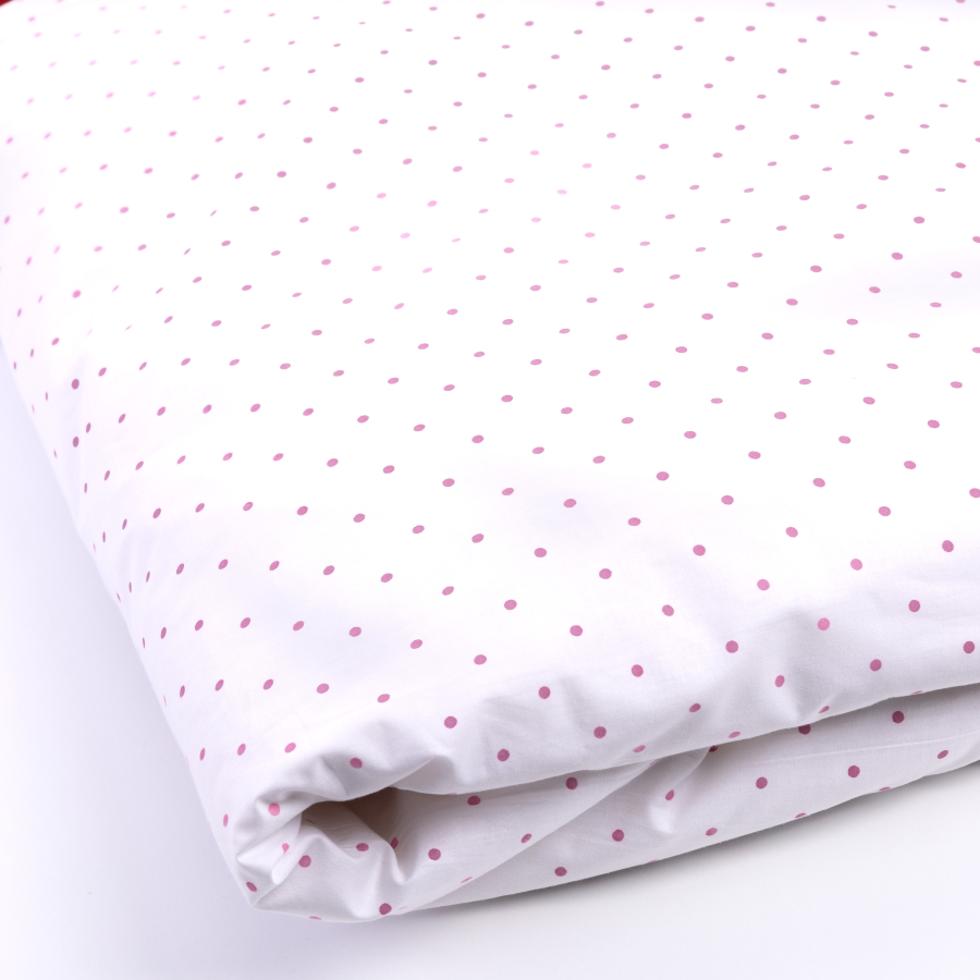 100% cotton baby duvet cover set, 100x150 cm / Fuchsia Polka Dots - 5