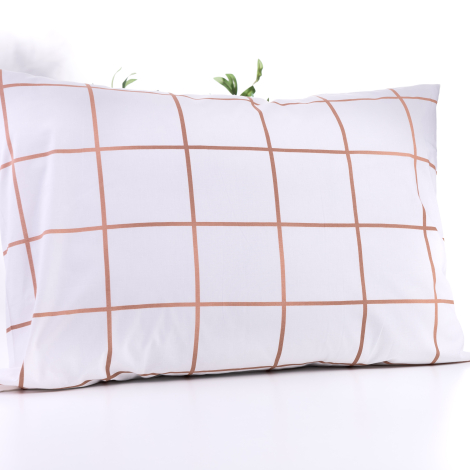 Cotton fabric 3 piece duvet cover set, 160x220 cm (1 pillowcase, 1 duvet cover, 1 sheet) / Brown - Bimotif (1)