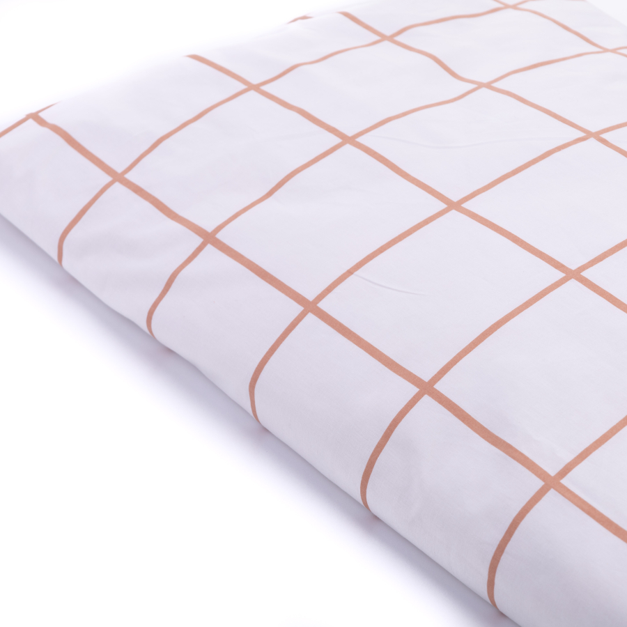 Cotton fabric 3 piece duvet cover set, 160x220 cm (1 pillowcase, 1 duvet cover, 1 sheet) / Brown - 3