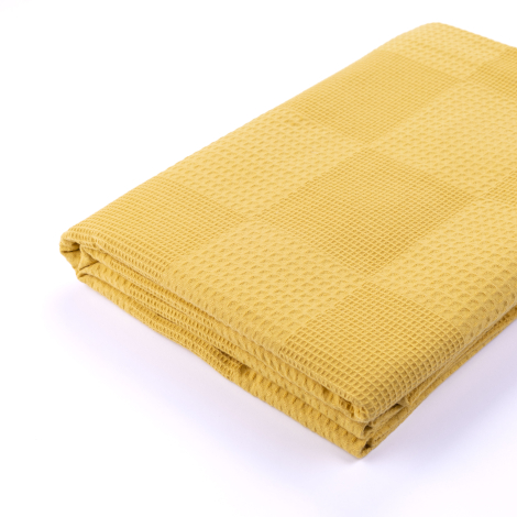Single pique blanket, 170x240 cm / Mustard color - Bimotif