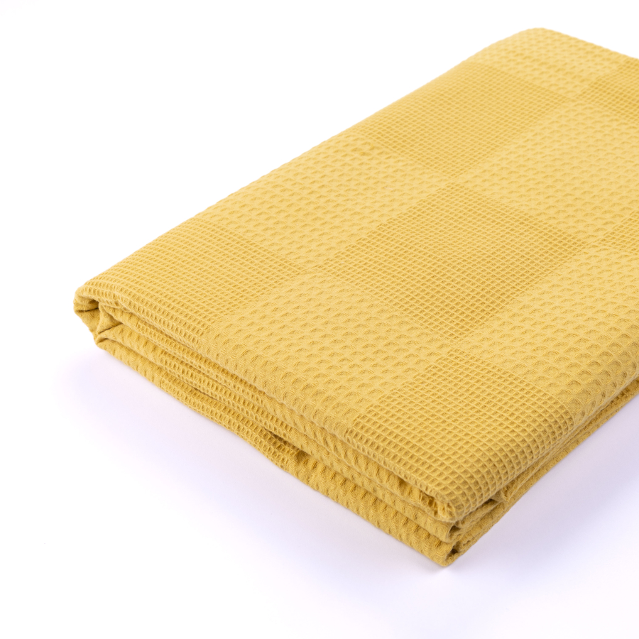 Single pique blanket, 170x240 cm / Mustard color - 1
