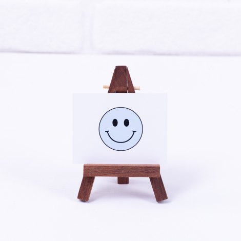 Smile mini note and greeting card, light blue 6.5 x 8.5 cm / 50 pieces - Bimotif