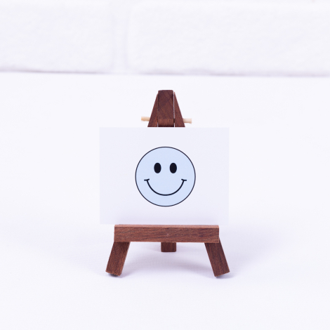 Smile mini note and greeting card, light blue 6.5 x 8.5 cm / 10 pcs - Bimotif