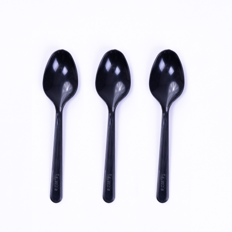 Plastic Disposable 25pcs Spoon, Black / 5 pack - Bimotif