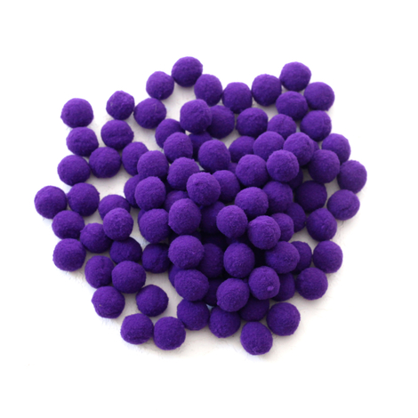 Plush pompom, 2.2 cm / 100 pieces / Purple - Bimotif