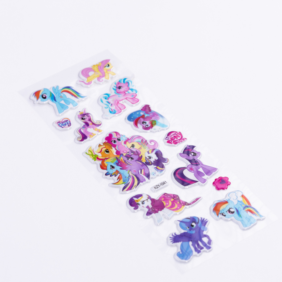 Embossed adhesive sticker, cute horses / 5 pages - 1