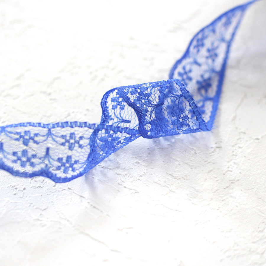 Lace trimming, 2 cm wide / 5 meters / Night Blue - 1